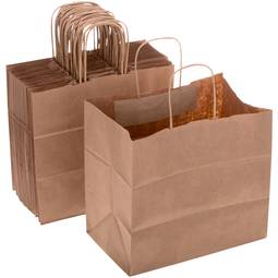 SOS biodegradable kraft paper bags with handles, 25 pcs.