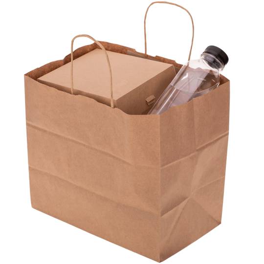 SOS biologisch abbaubare Kraftpapiertüten mit Griffen, 25 Stück.