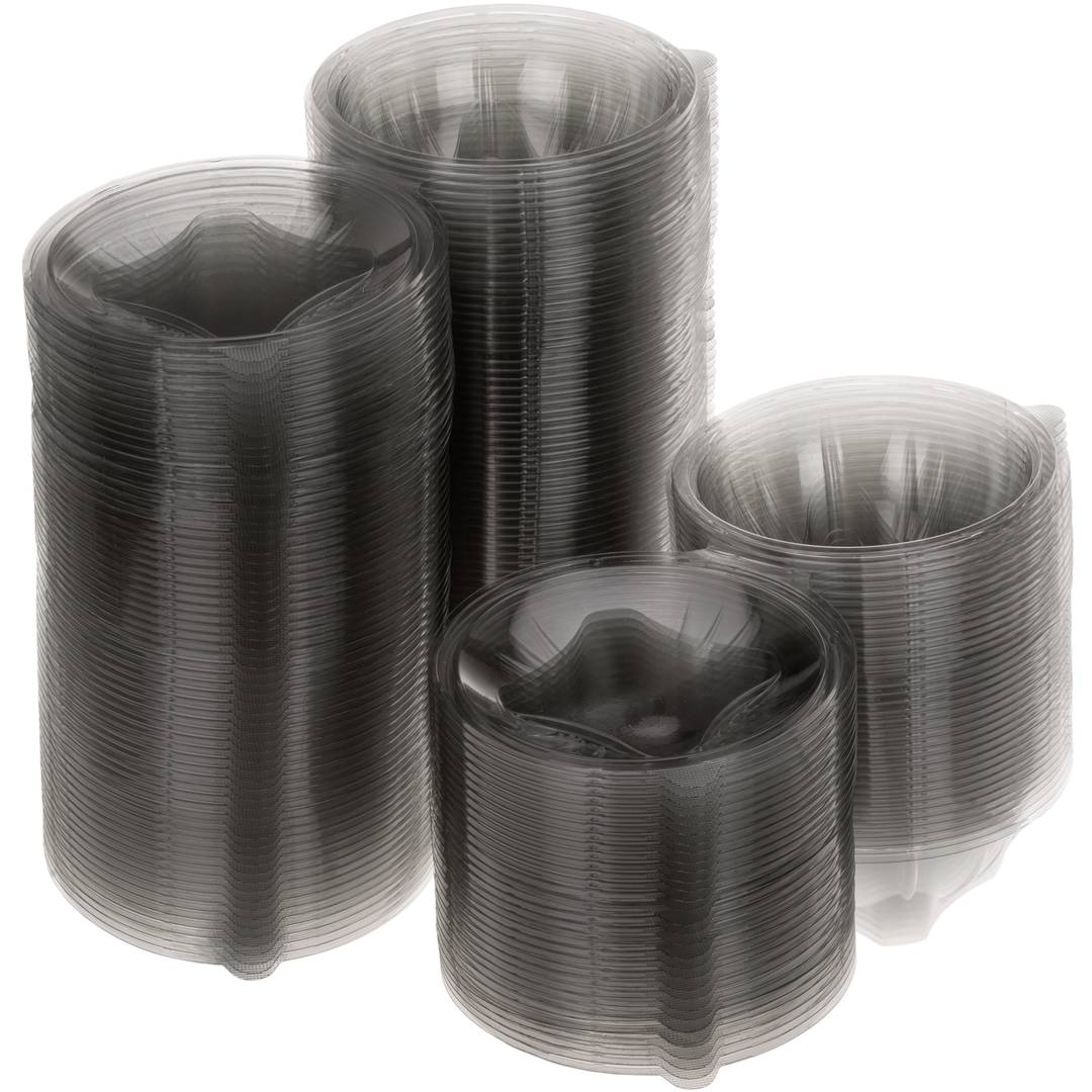 Amanides de plàstic reciclable transparent amb tapa 750mL, 100 unitats