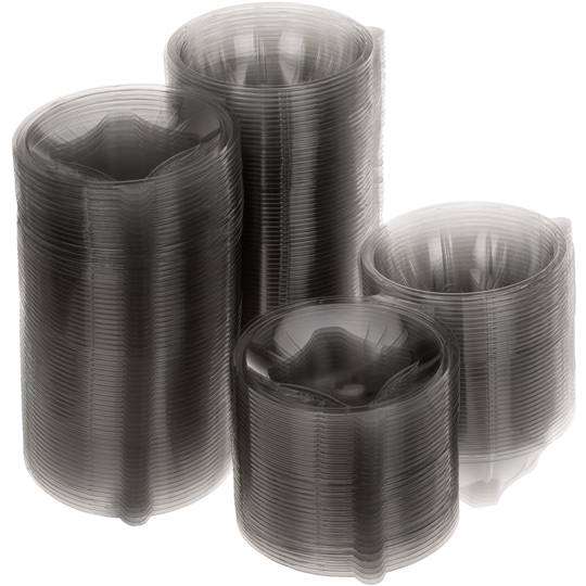 Amanides de plàstic reciclable transparent amb tapa 750mL, 100 unitats