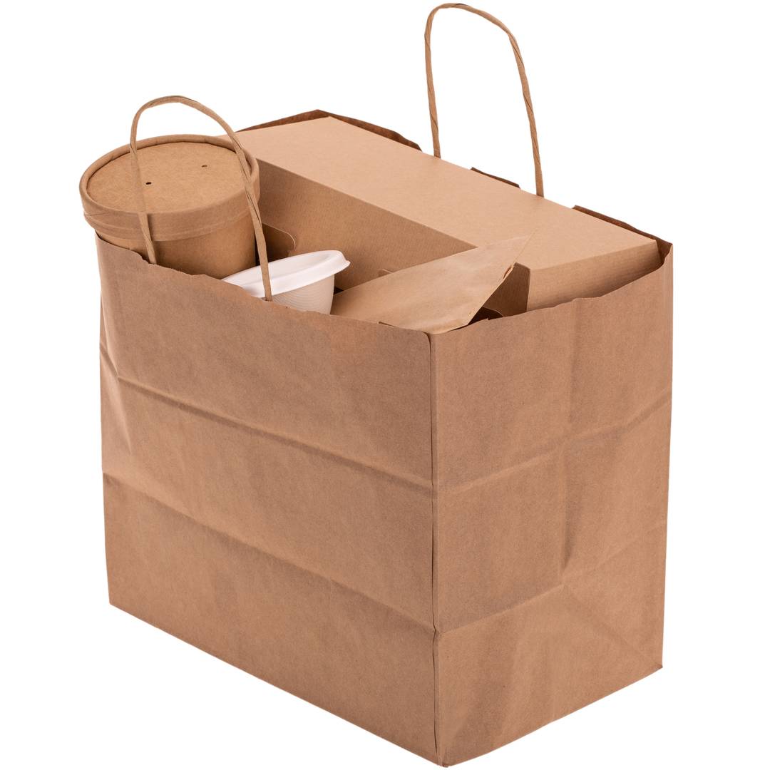 Terrina de cartão kraft biodegradável de parede dupla com tampa 360mL, 25 pcs.