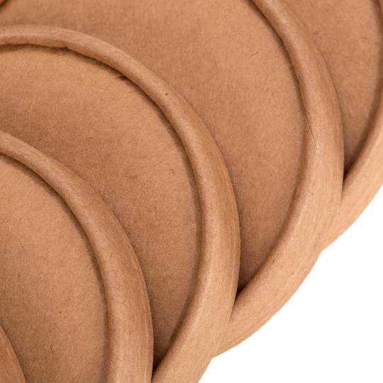Terrina de cartão kraft biodegradável de parede dupla com tampa 360mL, 25 pcs.