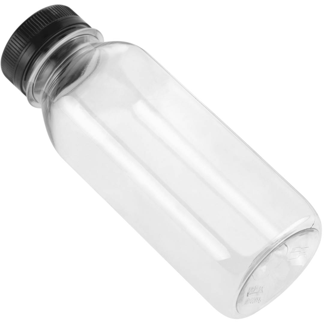 Petites bouteilles en plastique PET recyclable, carrées et transparentes  400mL, 7 pièces. - Cablematic