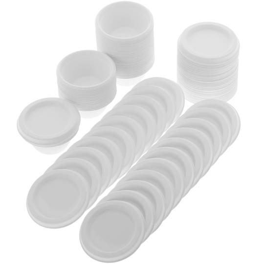 Biodegradable bagasse mini terrine with lid 60mL, 50 pcs.