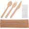 Pack de cubiertos de madera natural biodegradable con servilleta, 25 unidades