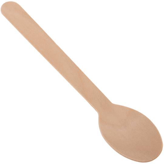 Pack de cubiertos de madera natural biodegradable con servilleta, 25 unidades