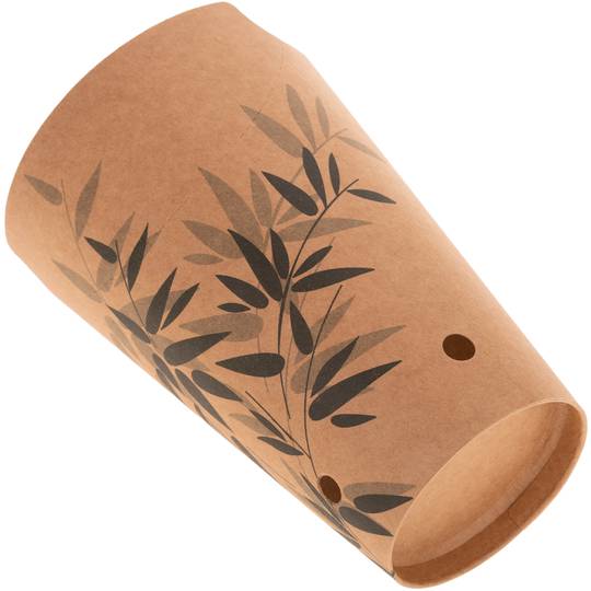 Pack de 50 unidades vaso para fritos de cartón marrón con cierre plegable 8,5 x 14 cm