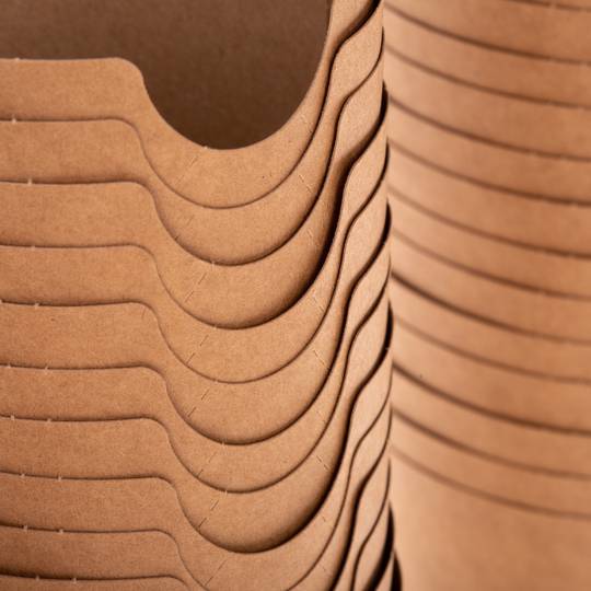 Pack de 50 unidades vaso para fritos de cartón marrón con cierre plegable 8,5 x 14 cm