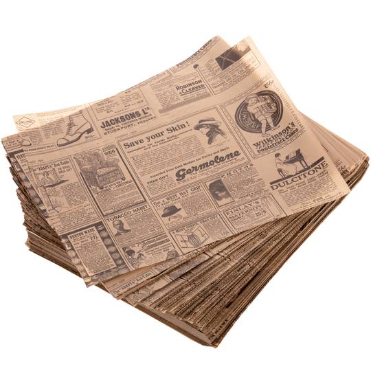 Packung mit 1000 naturbraunen Fast-Food-Pergamentpapiereinheiten 28 x 34 cm
