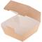 Pack of 50 corrugated brown biodegradable cardboard hamburger holders 14.4 x 13.6 x 9.2 cm