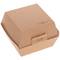 Pack of 50 corrugated brown biodegradable cardboard hamburger holders 14.4 x 13.6 x 9.2 cm