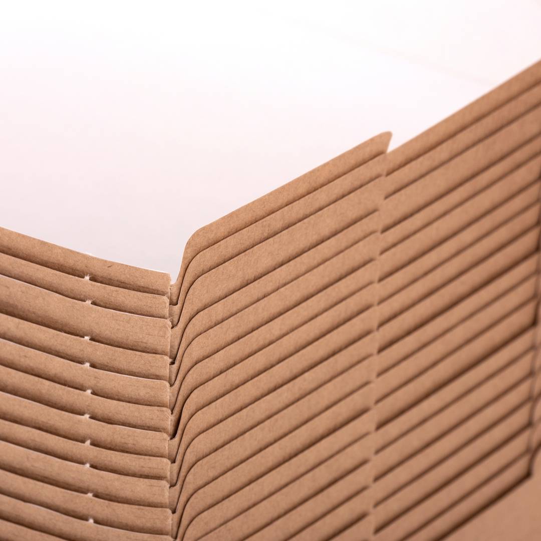 Pack of 50 corrugated brown biodegradable cardboard hamburger holders 14.4 x 13.6 x 9.2 cm