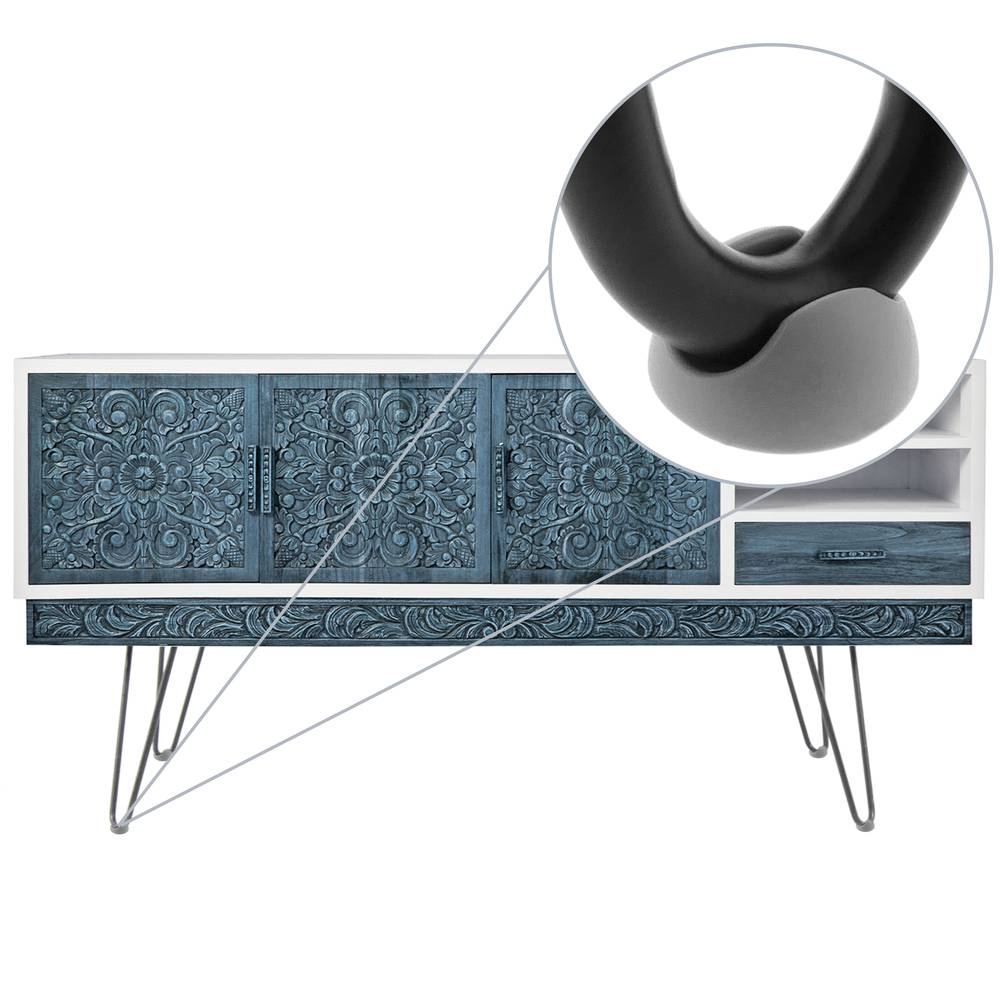 Protetor de borracha para pés e pernas Hairpin para mesa 4-pack cinza