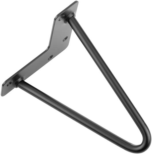 Table legs for desks cabinets furniture made of steel 2 rods 15 cm black 4-pack