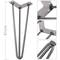 Pieds pour table et meuble style vintage Pieds en acier 3 pôles 41 cm 4-pack