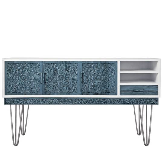 Pieds pour table et meuble style vintage Pieds en acier 3 pôles 41 cm 4-pack