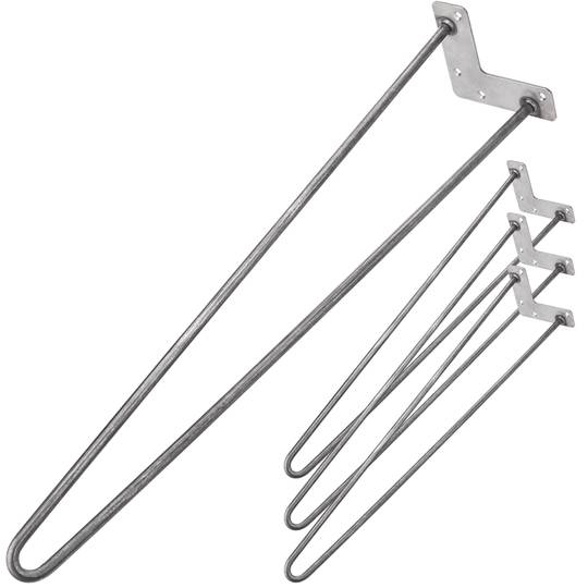 Piedi per tavolo e mobili stile vintage Piedi in acciaio 2 pali 71 cm 4-pack