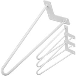 Table legs for desks cabinets furniture made of steel 2 rods 41 cm white 4-pack