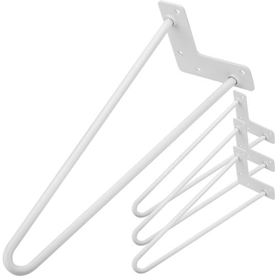 Pieds de table pour meubles et bureau en acier 2 tiges 41 cm blanc 4-pack