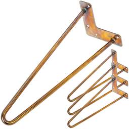 Table legs for desks cabinets furniture made of steel 2 rods 41 cm copper 4-pack