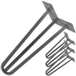 Table legs for desks cabinets furniture made of steel 3 rods 41 cm 4-pack