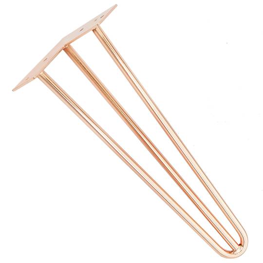 Gambe Piedini da tavolo per mobili e scrivania in acciaio 3 bacchette 41 cm rame 4-pack