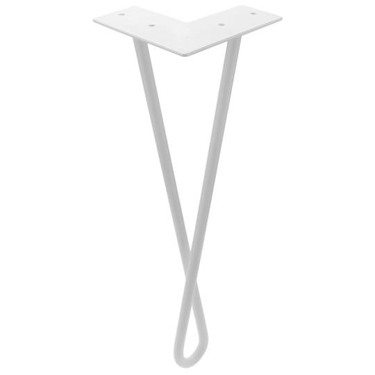 Table legs for desks cabinets furniture made of steel 2 rods 41 cm white 4-pack loop type