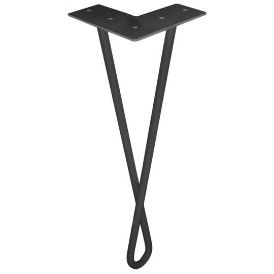 Peus per a taula i moble Potes en acer 2 varetes 41 cm negre 4-pack model bucle