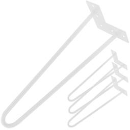 Table legs for desks cabinets furniture made of steel 2 rods 66 cm white 4-pack