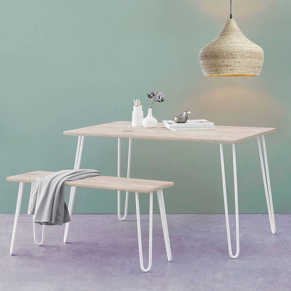 Tafel en meubelpoten Stalen poten 2 stangen 66 cm wit 4-pack