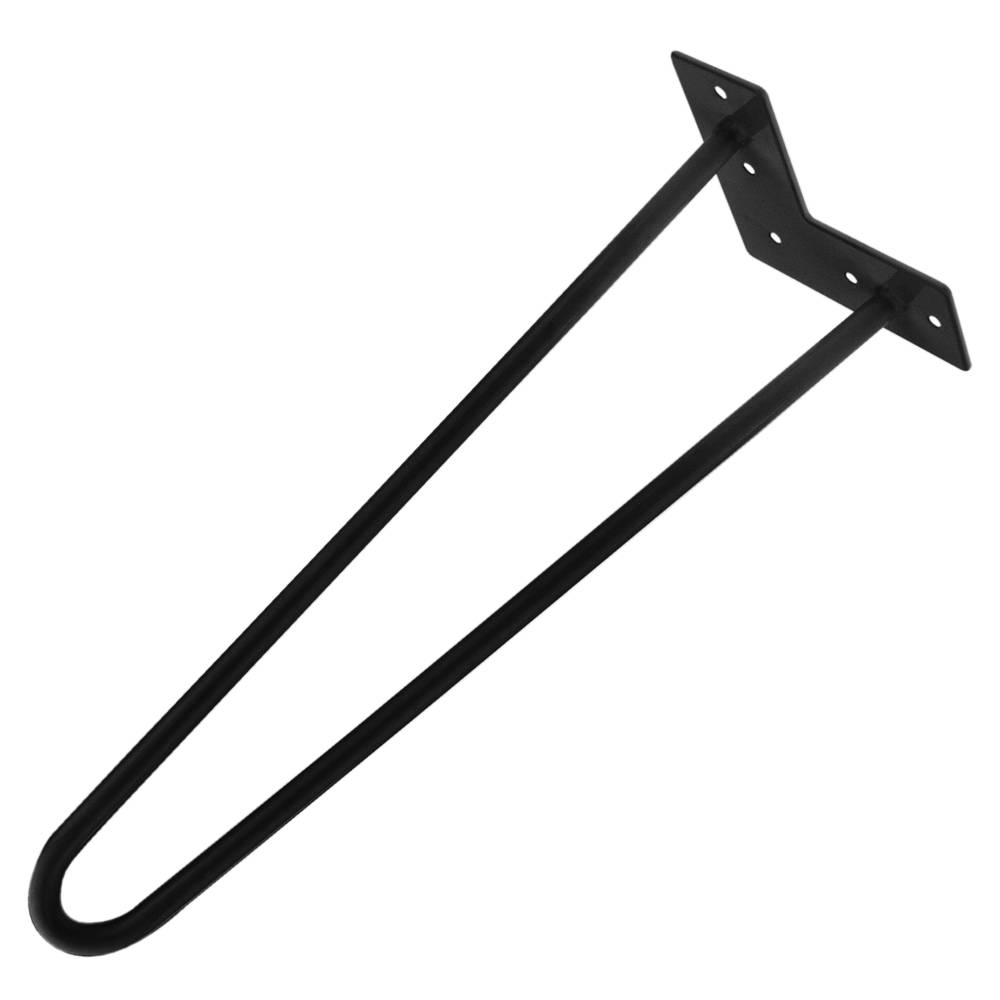 Table legs for desks cabinets furniture made of steel 2 rods 66 cm black 4-pack