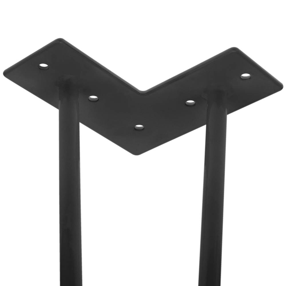 Table legs for desks cabinets furniture made of steel 2 rods 66 cm black 4-pack