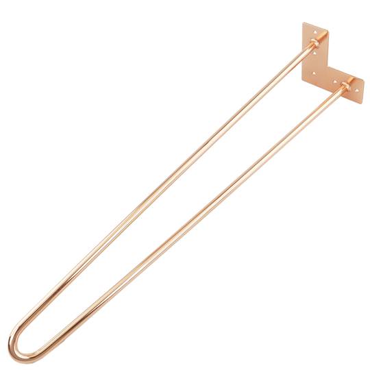 Pieds de table pour meubles et bureau en acier 2 tiges 66 cm cuivre 4-pack