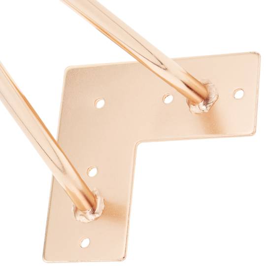 Pieds de table pour meubles et bureau en acier 2 tiges 66 cm cuivre 4-pack