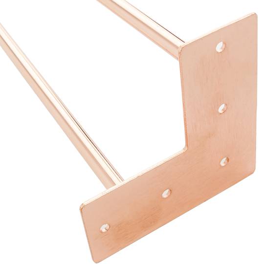 Pieds de table pour meubles et bureau en acier 2 tiges 66 cm cuivre 4-pack