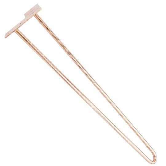 Pieds de table pour meubles et bureau en acier 2 tiges 66 cm cuivre 4-pack