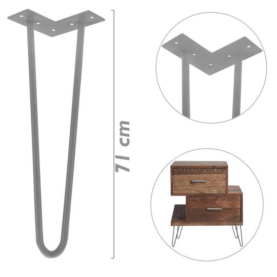 Peus per a taula i moble Potes en acer 2 varetes 71 cm 4-pack