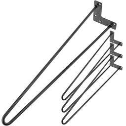 Patas de mesa para armários e móveis de aço 2 hastes 71 cm preto 4-pack