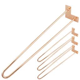 Table legs for desks cabinets furniture made of steel 2 rods 71 cm copper 4-pack