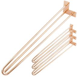 Gambe Piedini da tavolo per mobili e scrivania in acciaio 3 bacchette 71 cm rame 4-pack