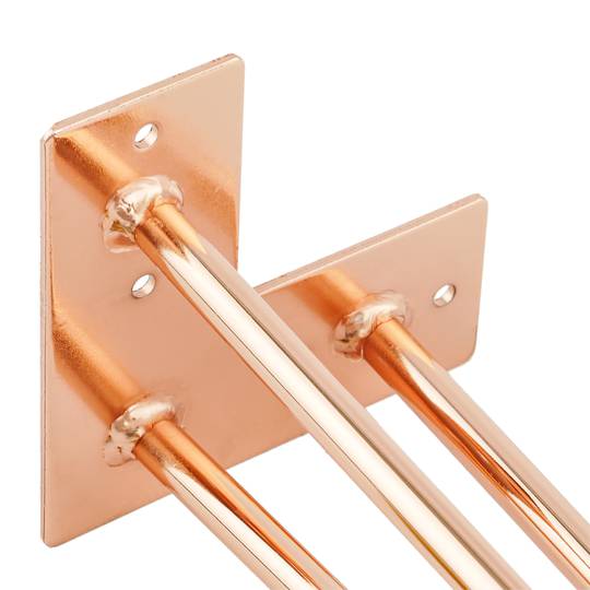 Tafel- en meubelpoten Stalen poten 3 stangen 71 cm koper 4-pack