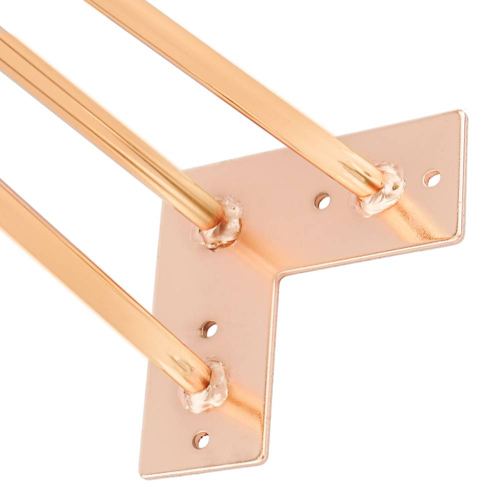 Tafel- en meubelpoten Stalen poten 3 stangen 71 cm koper 4-pack