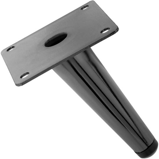 Set van 4 meubelpoten met conische vorm en antislip bescherming 12cm zwart metallic kleur