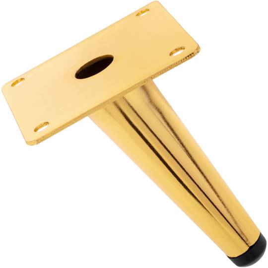 Confezione da 4 gambe per mobili a forma conica con protezione antiscivolo da 12 cm colore oro