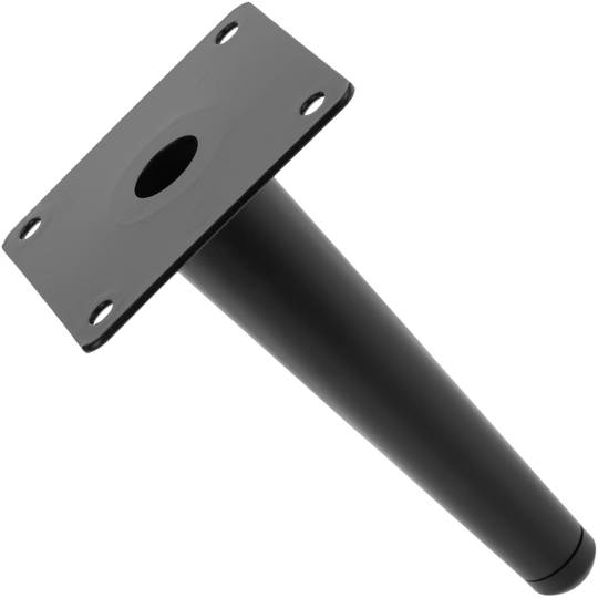 Lot de 4 pieds de meubles droits de forme conique avec protection antidérapante 15cm couleur noir