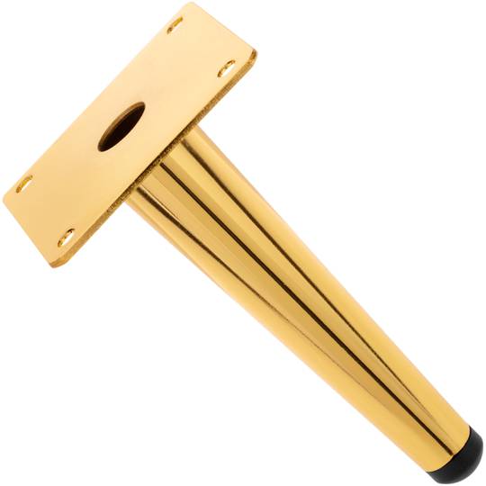 Packung mit 4 geraden Möbelbeinen mit konischer Form und Anti-Rutsch-Schutz 15cm goldfarben