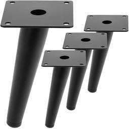 4er Pack Möbelbeine mit konischer Form und Anti-Rutsch-Schutz 15cm Farbe schwarz