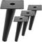 Pack of 4 furniture legs with conical shape and anti-slip protection 15cm black colour