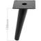 Pack of 4 furniture legs with conical shape and anti-slip protection 15cm black colour