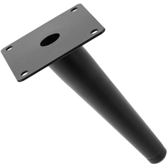 Pack of 4 furniture legs with conical shape and anti-slip protection 15cm black colour